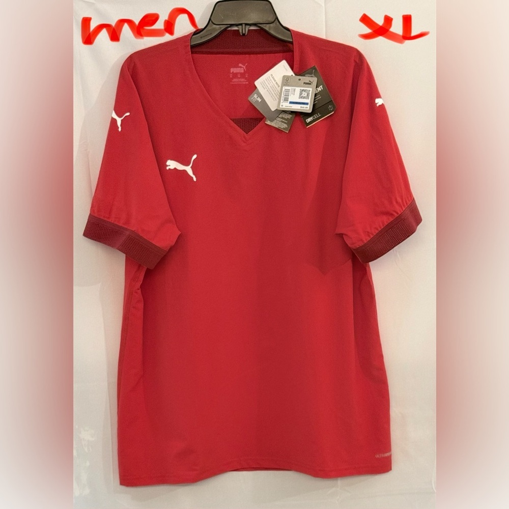 Puma Men's Classic Red V-Neck Jersey